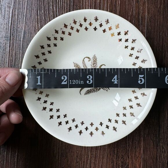 Vintage HOMER LAUGHLIN FLEUR DE LIS GOLDEN WHEAT 5 Bowls Set 5 1/2” + Sugar Dish - Picture 5 of 13